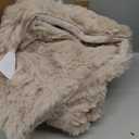 Ultra Soft Cozy Faux Fur Throw Blanket, Fuzzy Plush Thick Bubble Blanket, Oversize Luxury Fluffy Blanket for Couch, Sofa, Bedroom, and Living Room, 50x60 Inches, Light Brown