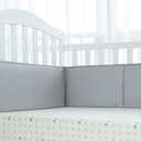 TILLYOU Microfiber Breathable 4 Piece Crib Bumper 9,5in×27in. 9,5in×51in.