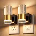 Plug in Night Light with Dusk to Dawn Sensor, Adjustable 0100LM LED Nightlight with 3 Color Temperatures, 180 Swivel, Acrylic Bubble Light, 2 Pack for Hallway, Bathroom & Bedroom (Copper)