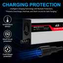DUBIHU 48V 15A Golf Cart Battery Charger, Compatible with Club Car Models, with 3-Pin Round Plug, 48 Volt 15 Amp Golf Cart Charger, 16FT Long Cable