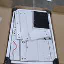 LIVELYGLOW Makeup Vanity Desk Set, White, 35.4W x 15.7" D x 53.9" H (Large Smart LED Mirror, with Cushion Stool, Hairdryer Rack, Power-Outlet, 4 Drawers)