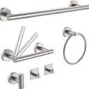 6 PCS Bathroom Hardware Set, Including 16" Hand Towel Bar, Toilet Paper Holder, Towel Ring, Robe Towel Hooks, Bathroom Accessories Kit (Brushed Stainless Steel)