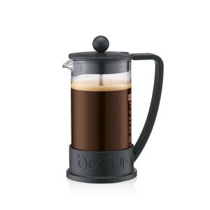 Bodum Brazil French Press Coffee Maker with Borosilicate Glass Carafe, 12 Ounce, Black