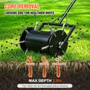 Double-Row Rolling Lawn Aerator, Manual Yard core-Removing Tool,Hollow Tine Lawn Aerator,Push-Type Rolling Rotary Aerator for compacted Garden Soil.