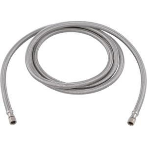 Eastman 8 Feet Flexible Ice Maker Connector, 1/4 Inch x 1/4 Inch Compression Connection, Braided Stainless Steel with Nickel-Plated Brass Nuts, 48283