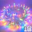 JMEXSUSS Multicolor Christmas Lights Battery Operated with 8 Modes Remote Waterproof, 33ft 100 LED Battery Christmas Lights Indoor Outdoor for Tree Home Party Room Garden Decor