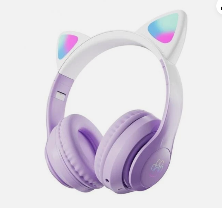 Cat headset, STN-28, color purple, Led colorful light