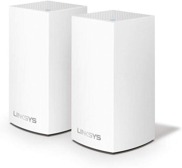 Linksys VLP0102 Velop Whole Home Mesh WiFi System (AC2400 WiFi Router/WiFi Extender for Seamless Coverage, Parental Controls, 2-Pack, Covers up to 3,000 sq ft / 260 sqm, White)