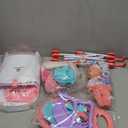 Baby Doll Crib and Stroller Accessories Play Set with 11" Baby Doll,Dining Chair,24 PCS Dolls Accessories and 2 Sets Clothes,Realistic Pretend Play for Girls Kids 3-5 4-6 5-7 Year Gifts