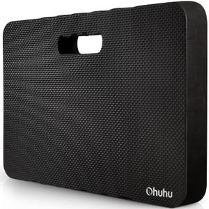 Ohuhu Extra Thick Kneeling Pad, Gardening Knee Pad Kneeling Foam Mat with Comfortable Surface, Water Resistant Large Knee Cushion Supplies for Garden Work Bath Yoga Exercise Gift for Women Men Seniors (1 pack, Black)