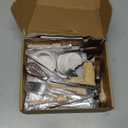 Charcuterie Accessories(25 Psc), Cheese Spreaders For Charcuterie Board, Mini Serving Spoons, Blank Toothpick Flags, Bowl For Christmas Pastry Making, forks And Mini Serving Tongs (Silver-Wooden Handle)