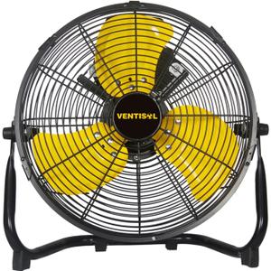 VENTISOL 12 Inch 1800 CFM High Velocity Heavy Duty Floor Fan with 3 Powerful Speeds,Portable Metal Fan,180Tilting Quiet Shop Fan for Commercial, Residential, Gym, Home Use- ETL Listed, Black