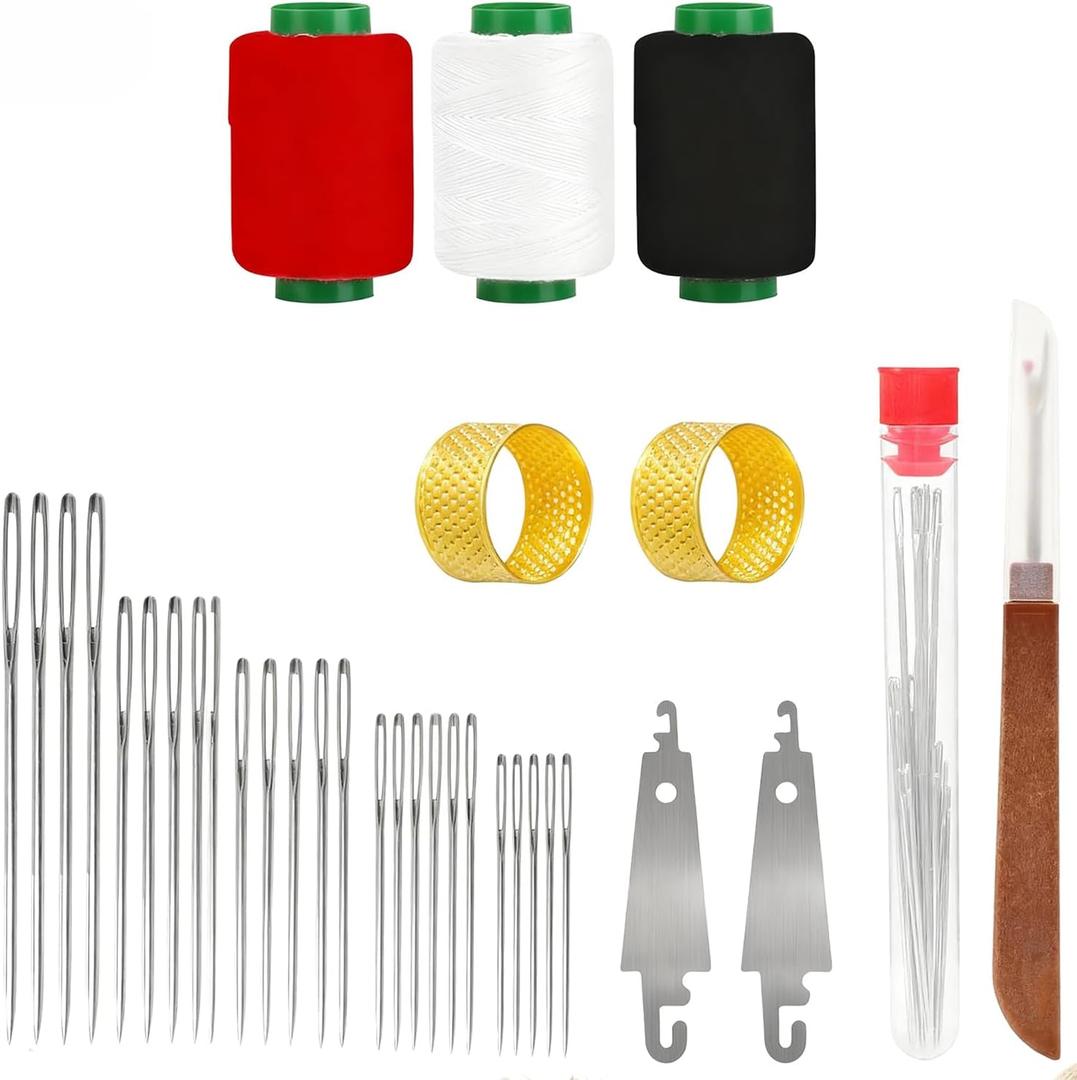 2 x 34PCS Big Eye Steel Sewing Needles Kit, Stainless Steel Sewing Needles, Steel Needle Sewing Kit, Steels Needles for Hand Sewing, Suitable for Beginners &Handicraft Enthusiasts & Daily Use