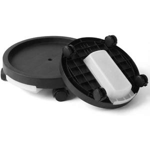FOCHIER F 2 Pack Plant Caddy with Hidden Wheels, 11" Heavy Duty Rolling Plant Stand with Removable Drainage Tray,Silent Casters Round Flower Pot Mover Planter Dolly for Indoor Outdoor,Black