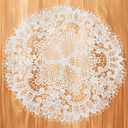 Thinp 2 Pcs Round Lace Doilies for Tables, 10 Inch Floret Lace Placemats Round Crocheted Doilies Vintage Fabric Doilies-Rustic Table Decor for Kitchen Dining Room Wedding Party Decoration (White)