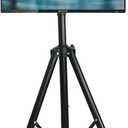 YFLY Black Tripod TV Display Portable Floor Stand Height Adjustable Mount for 32" to 55" Flat Screens