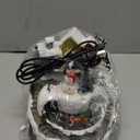 Animated Musical Christmas Snowman Village Houses with Rotating Train, Lighted Christmas Village Collection Figurines for Home Tabletop Decorations Ornaments Gifts