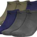 Adidas Men's Athletic Cushioned No Show Socks (6 Pairs) Durable & Comfortable, Large