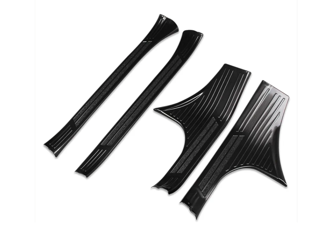Beautost Fit for Subaru New Crosstrek/Impreza 2024 2025 2026 Inside Door Sill Scuff Plate Guard Cover Trim Stainless Steel (Black)