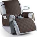 TAOCOCO 100% Waterproof Recliner Chair Cover, Non Slip Covers for Recliner Chair with Pocket, Washable Reclining Chair/Furniture Protector for Kids, Pets(23.6'', Chocolate)