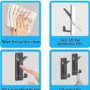 3 x Self-Adhesive Wall Hooks Can Bear 20 Pounds of Adhesion Carbon Steel Space Aluminum Hooks for Cloakroom Bathroom Hanging Towel Door Kitchen Hallway (Gray 4 Pack)
