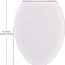CYRRET Elongated Toilet Seat Slow Close, Easy to Install and Clean, Durable Plastic, White, Replacement Toilet Seats, Fits Standard Elongated, Obling or Oval Toilets