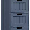 FOTOSOK Bathroom Storage Cabinet, Bathroom Cabinet with 4 Drawers, 11.8 x 11.8 x 32.5 Freestanding Entryway Cupboard Storage Organizer Unit Home Furniture Decor, Blue