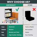 Queensell Mexican Train Dominoes Set with 8 Holders - Wooden Hub and Tiles Holders - Double 12 Tiles with Dots (D12 + 8 Holders)