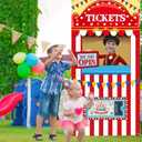 Carnival Circus Theme Party Decorations, Halloween Carnival Photo Door Banner Ticket Booth Backdrop Props, Large Photo Door Banner Door Hanging for Halloween Decorations Carnival Game Supplies