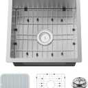 Small Kitchen Sink,18x18 In Bar Sink Stainless Steel Undermount Small Kitchen Sink Ideal Choice For Small Space Nice As Undermount Prep Sink,RV Kitchen Sink With Bottom Grid,Silicon Mat And Drain Set