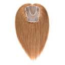 viviaBella Human Hair Hand-tied Swiss Lace BaseToppers Natural Looking no Bangs, Clip in Real Human Hair Toupee for Women with Thinning Hair Big Coverage 12inch hairpieces(Copper Red, 5.1"X4.7")