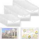 Vmiapxo 40 Pack Stamp and Die Storage Pockets, Reusable Small Plastic Envelopes Waterproof Sticker Organizer Receipt Holder Photo Storage Folders (4" x 6") (Clear)