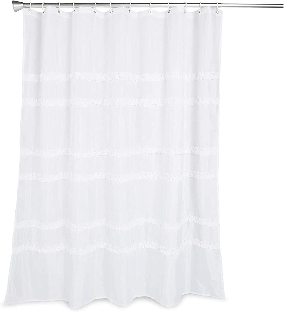 Farmlyn Creek Farmhouse Shower Curtain Set with 12 Hooks, Rustic Bathroom Decor (72 x 72 in)