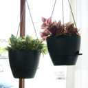 SwinDuck 10 Inch Self Watering Hanging Pots, 2 Pack Hanging Planters with 40oZ Deep Reservior for Indoor Outdoor Plants Flowers, Black Speckles