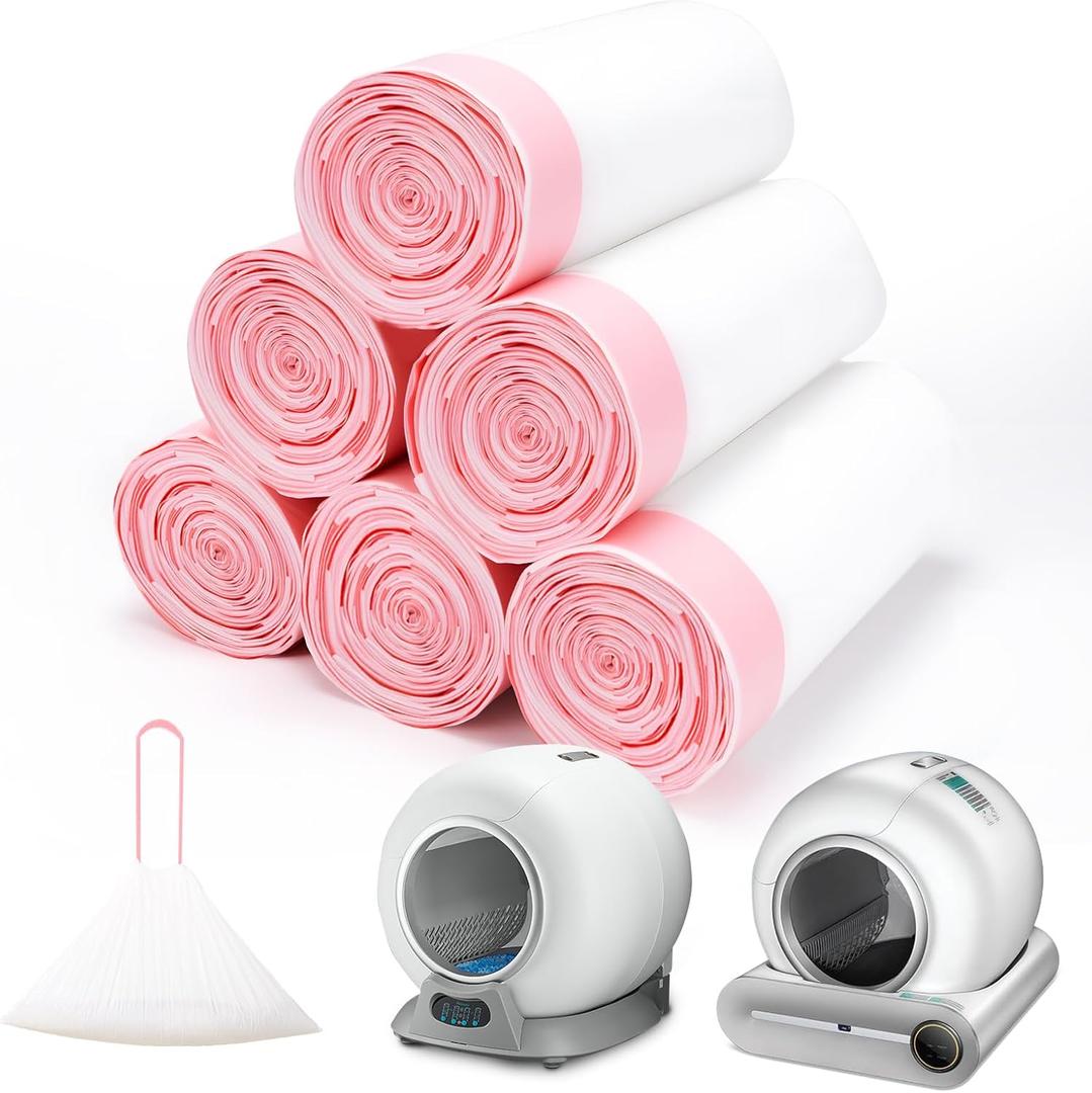 120 Count Heavy Duty Litter Box Liners Compatible with PetCove & Ducksky Automatic Litter Box Bags - Extra Large Self-Cleaning Cat Litter Box Liners, Leak-proof & Drawstring Design Waste Bags