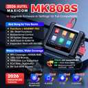 Autel Scanner MaxiCOM MK808S: 2026 Bidirectional Tool as MX808S MK808BT Pro M808Z, Work as MaxiCheck MX900 MK900BT, 28+ Service, 3000+ Active Tests, All System OBD2 Diagnostics, OS 11, 10X Faster