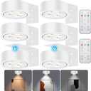 SIXDEFLY Picture Lights for Wall, 3 Lighting Modes Magnetic Art Display Light,Battery Operated Led Painting Light with Remote Control Dimmable & Timer,6Pack White