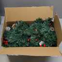 GUOOU 9 Foot Christmas Lighted Garland, Battery Operated Christmas Garland with Lights, Pre Lit Garland Wreath for Indoor Home Winter Holiday New Year Xmas Decorations (24 Pine Cones)