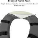 Padded Toilet Seat Cushion with 2-Inch High-Density Foam & Waterproof PU Fabric, U-Shape Padded Toilet Cushion - Secure Hook & Loop Tape, Fits Standard Toilets (Grey)