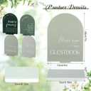 Weysat 4 Pcs Acrylic Wedding Signs for Ceremony and Reception, 5x7 Inch Sage Green Wedding Signage Decor with Stand, Guest Book, Cards and Gifts, Open Bar, Favor Signs for Marriage Memorial Ceremony