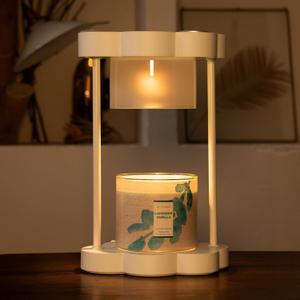 Candle Warmer Lamp with Dimmer, 2H/4H/8H Timer, Compatible with Yankee Candle Large Jar Candle, Home Decor Gift for her, Birthday Gift for mom, Home Scented Jar Candles Heater,Creamy White