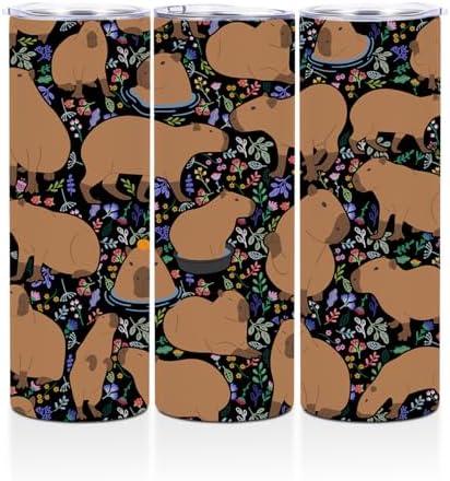 Capybara Gifts, 20 Oz Straight Skinny Tumblers, Stainless Steel Tumbler, Double Wall Vacuum Travel Mug, Capybara Stuff Animal Coffee Cup, Insulated Coffee Mug Thermal Cup for Home, Office, Outdoor