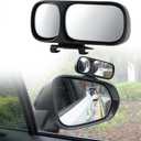 LivTee Blind Spot Mirror, Double Adjustable Mounted Blindspot Mirror HD Glass Wide Angle View, Side Rearview Mirror Universal, Right