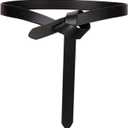 Knot Belts For Women Soft Faux Leather Belt Fashion Tie Belts For Women Wrap Belt For Jeans Pants Dress (Black)