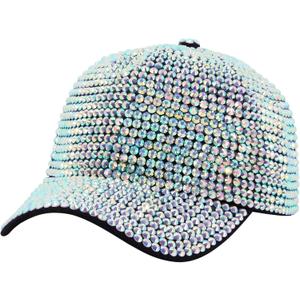 Haoohu Women's Full Sparkle Studded Rhinestone Baseball Cap Gem Bling Ponycap Adjustable Trucker Hat Outdoors Sun Cap (White) Haoohu Women's Full Sparkle Studded Rhinestone Baseball Cap Gem Bling Ponycap Adjustable Trucker Hat Outdoors Sun Cap (White)