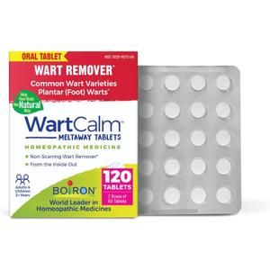 Boiron WartCalm for Painless Wart Removal on Hands, Knees, Plantar (Feet), and Other Bodily Warts for Adults & Children Ages 2+ - 120 Count (2 Pack of 60)