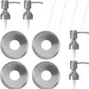 Mason Jar Soap Dispenser Lid with Pump Stainless Steel Mason Jar Pump Lid Lotion Soap Dispenser Lids with 3.9 Inch Tube and Gasket Leakproof Soap Dispenser Pump Replacement for Home Kitchen Ba