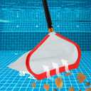 2 x Pool Net,Professional Swimming Pool Leaf Skimmer Nets for Cleaning with,Heavy Duty Aluminum Frame & Handle RakePool Skimmer netDebris Pickup RemovalLeaf Skimmer Rake Net(Pole Not Included)
