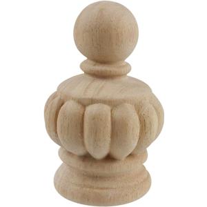 Decorative Wood Finials for Bed Post Finials Curtain Rod Staircases DIY Crafts Unfinished Wooden Finials for Indoor Use Home Decor, 1 Pcs-2.95"x4.9"