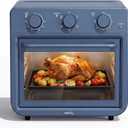 SMIRLY 6-in-1 Air Fryer Toaster Oven Combo, 27QT Convection Oven Countertop, 1800W Oven for Toast, Roast, Bake, Reheat, Broil, Warm, Fits up to a 4 lb Turkey, 12" Pizza, 6 Toast, Blue